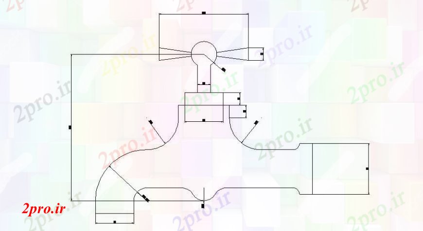 دانلود نقشه جزئیات لوله کشی منحصر به فرد شیر سمت بخش (کد108757)