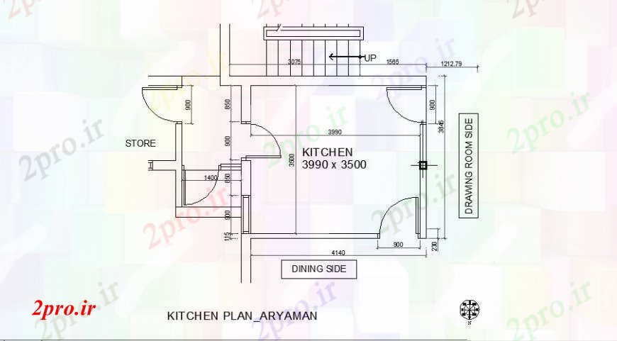 دانلود نقشه آشپزخانه آشپزخانه کوچک برای طرحی خانه طرحی  (کد108765)