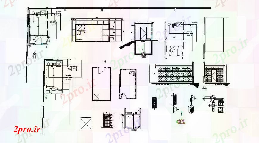 دانلود نقشه آشپزخانه آشپزخانه نما، بخش، برنامه ریزی و ساخت و ساز جزئیات (کد108782)