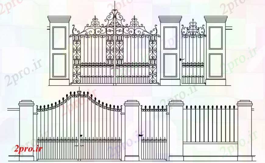 دانلود نقشه جزئیات طراحی در و پنجره   دو بعدی  طراحی نمای دروازه ورودی   اتوکد (کد108831)