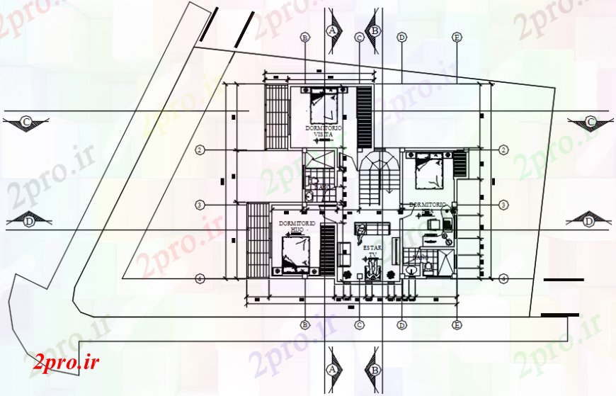 دانلود نقشه مسکونی ، ویلایی ، آپارتمان طراحی دو بعدی از پنت هاوس 2 اتوکد 10 در 21 متر (کد108870)