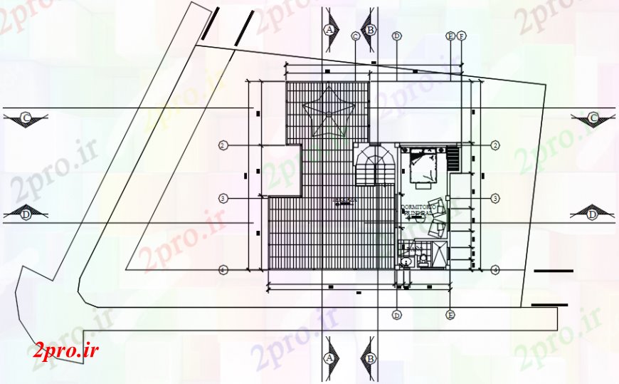 دانلود نقشه مسکونی ، ویلایی ، آپارتمان طراحی دو بعدی از اتوکد پنت هاوس 10 در 21 متر (کد108875)