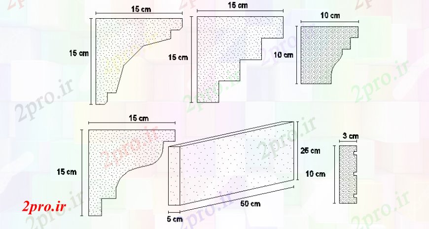 دانلود نقشه  جزئیات دیوار های آجری مدل جزئیات مفهوم لبه برش (کد108907)