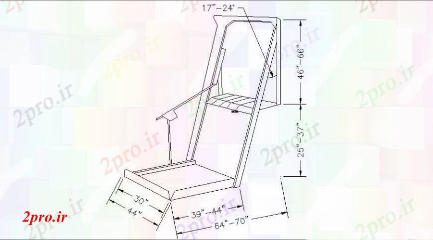 دانلود نقشه میز و صندلی صندلی تاشو نما دو بعدی   (کد108915)