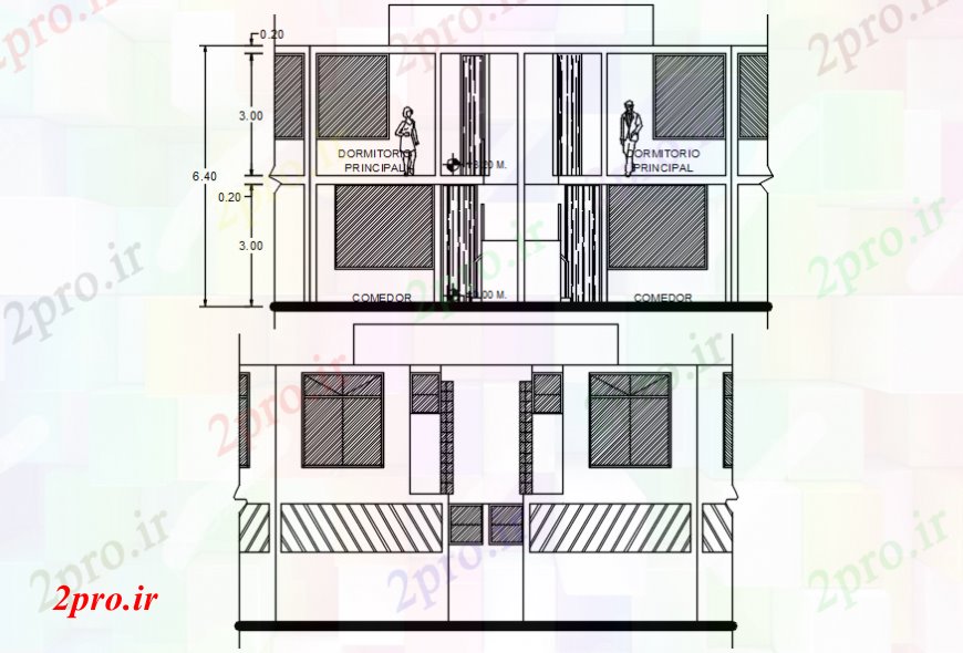 دانلود نقشه مسکونی  ، ویلایی ، آپارتمان  طراحی  دو بعدی  از  اتوکد بیرونی نما (کد108936)