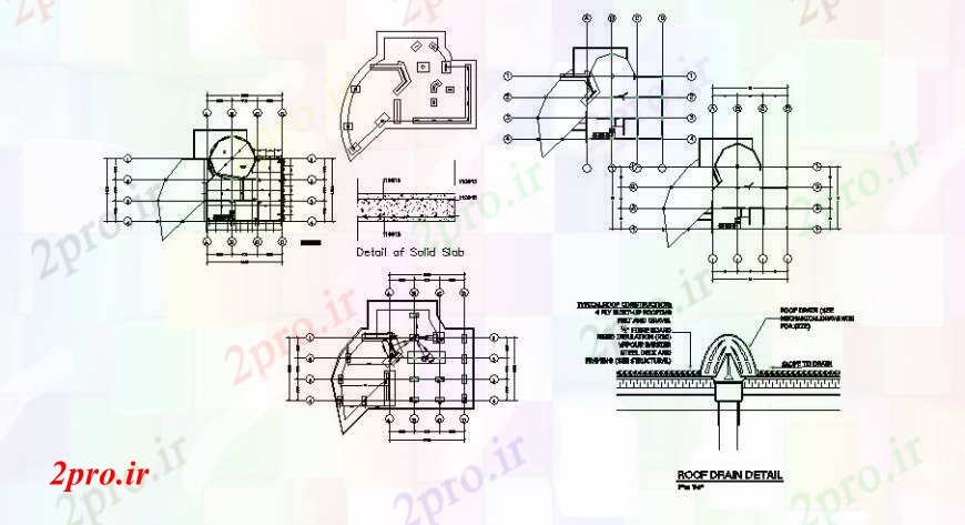 دانلود نقشه طراحی جزئیات ساختار خانه طرحی پایه، تخلیه سقف و  ساختار طراحی جزئیات (کد108947)