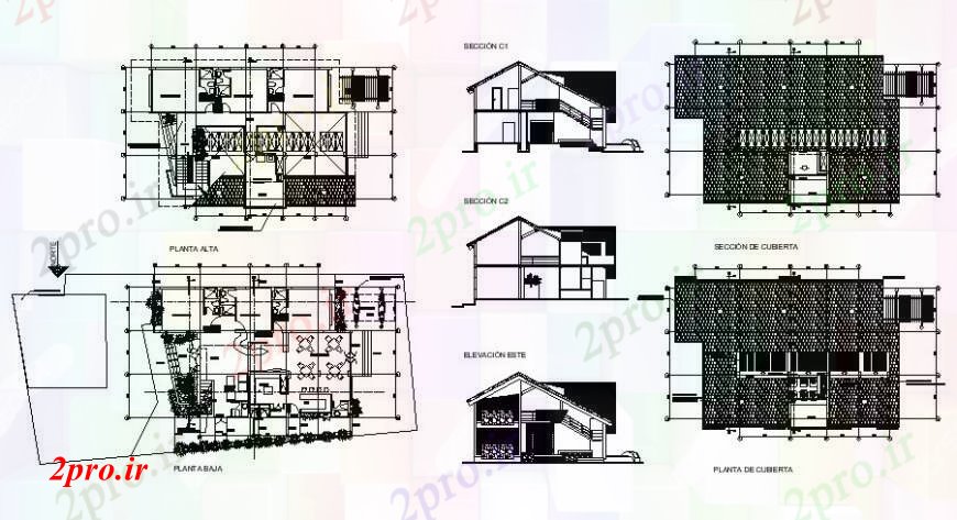 دانلود نقشه مسکونی  ، ویلایی ، آپارتمان  ساحل نما خانه، بخش و طرحی طبقه  (کد108972)