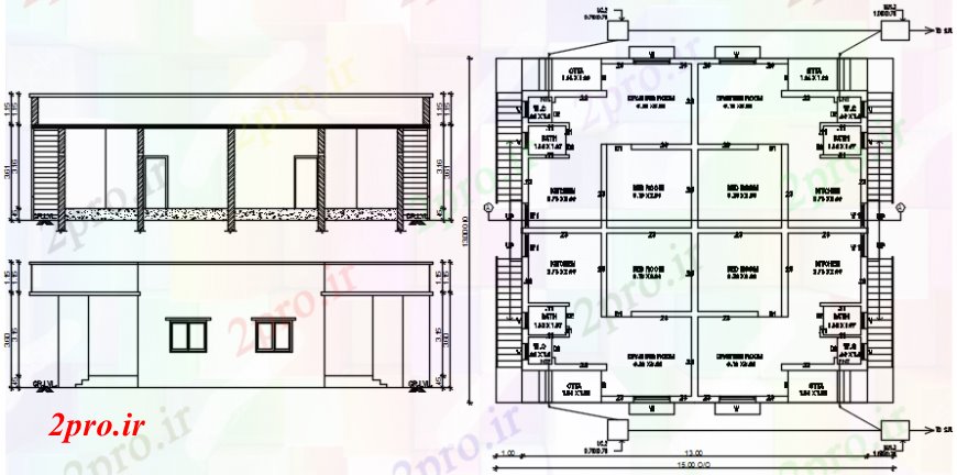 دانلود نقشه مسکونی  ، ویلایی ، آپارتمان  طراحی  دو بعدی  طرحی و اتوکد نما  (کد109010)