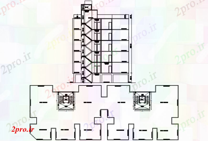 دانلود نقشه مسکونی  ، ویلایی ، آپارتمان  طراحی  دو بعدی  نما آپارتمان     خودرو (کد109038)