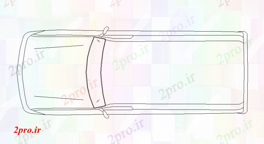 دانلود نقشه بلوک وسایل نقلیه مدل نمای بالای ماشین (کد109041)