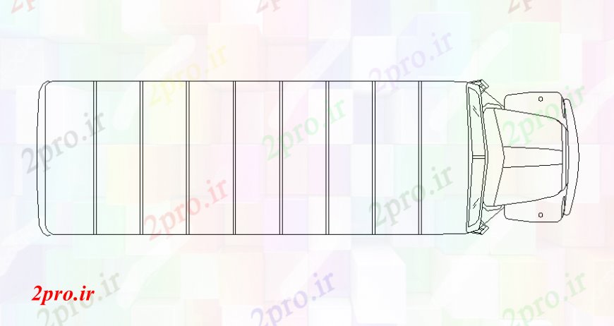 دانلود نقشه بلوک وسایل نقلیه کامیون بلوک جزئیات مدل بالا دو بعدی  (کد109050)