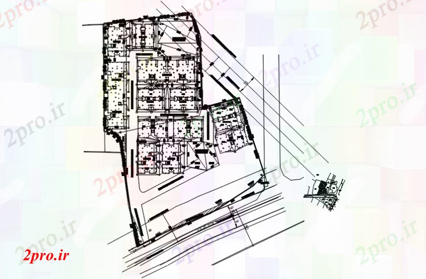 دانلود نقشه مسکونی ، ویلایی ، آپارتمان طراحی دو بعدی از طرحی 67 در 140 متر (کد109052)