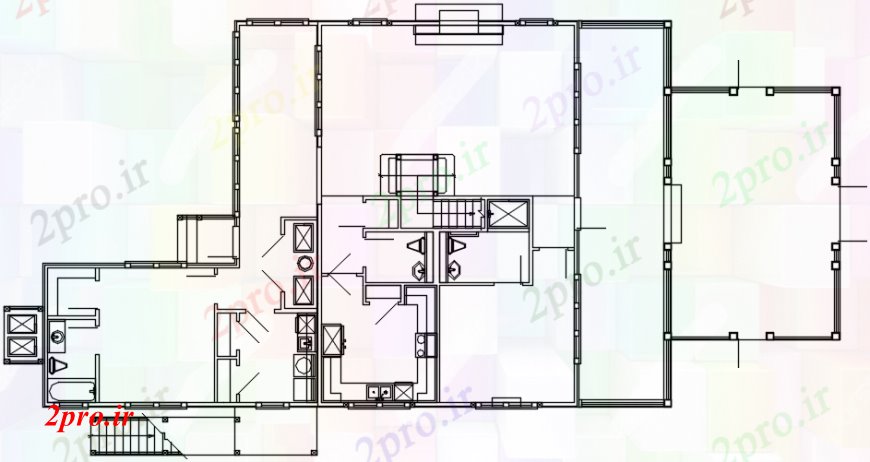 دانلود نقشه مسکونی  ، ویلایی ، آپارتمان  طراحی  دو بعدی  از لوله کشی آتش   (کد109058)