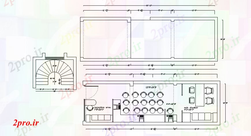 دانلود نقشه ساختمان اداری - تجاری - صنعتی بزرگ جلسه اداری اتاق 4 در 11 متر (کد109082)