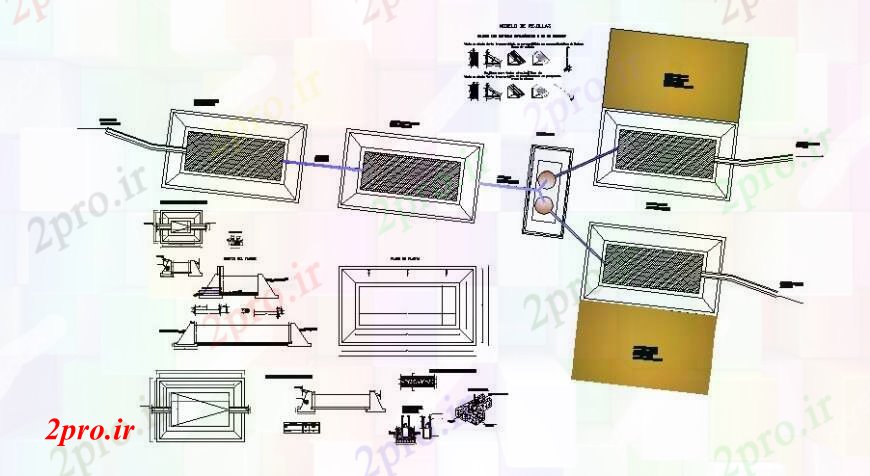 دانلود نقشه جزئیات لوله کشی اسید ساختار طراحی تصفیه آب و لوله کشی جزئیات (کد109148)