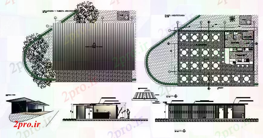 دانلود نقشه هتل - رستوران - اقامتگاه یک دان نما رستوران، بخش و طرحی های 9 در 13 متر (کد109167)