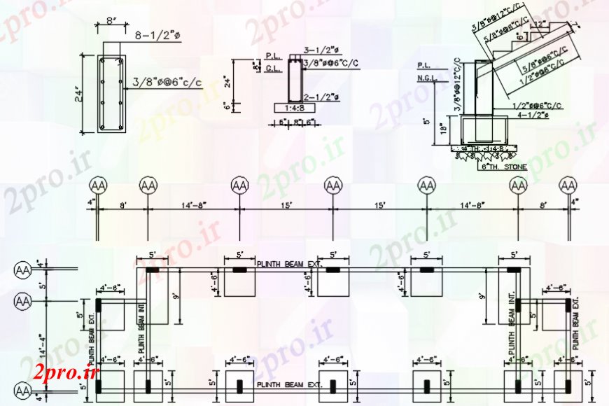 دانلود نقشه جزئیات ساخت و ساز طراحی  دو بعدی  از  اتوکد نخست خانه (کد109170)