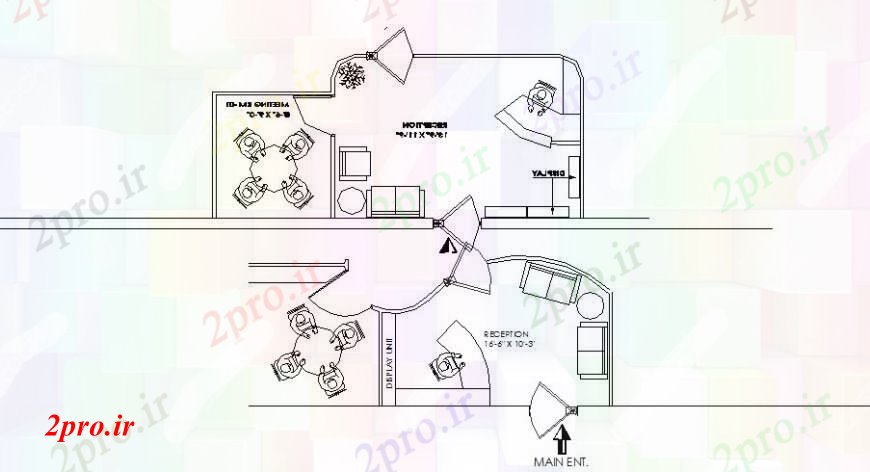 دانلود نقشه ساختمان اداری - تجاری - صنعتی بخش دفتر برنامه ریزی با مبلمان طرحی 77 در 77 متر (کد109183)