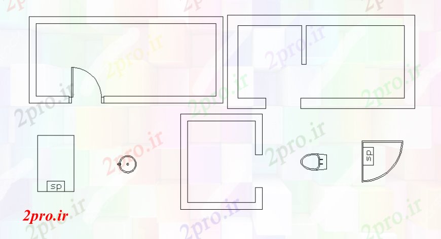 دانلود نقشه حمام مستر بالا طرحی نظر طرحی از دو بعدی  توالت (کد109203)