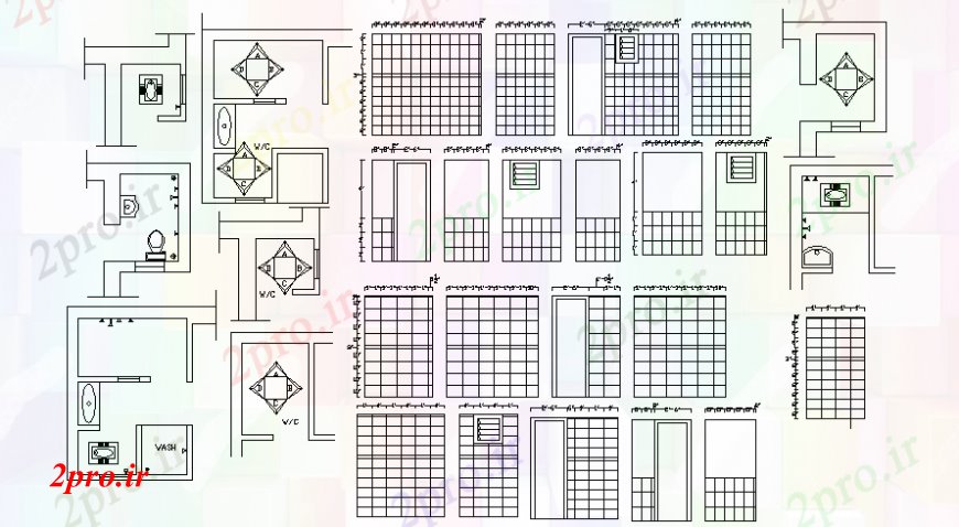 دانلود نقشه حمام مستر طراحی معماری حمام (کد109210)