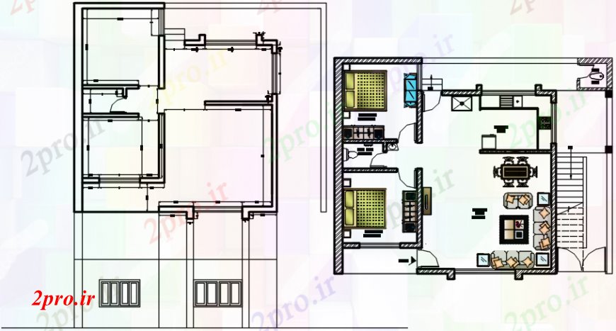 دانلود نقشه مسکونی  ، ویلایی ، آپارتمان  طراحی  دو بعدی  طرحی خانه  2 اتوکد (کد109236)