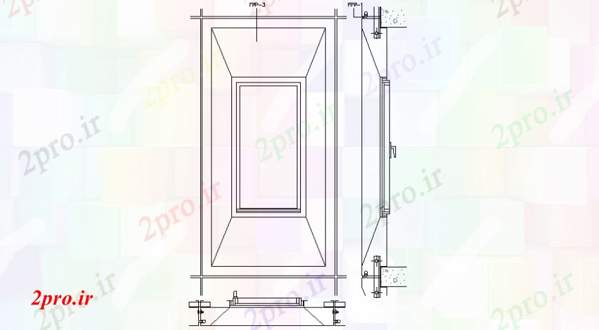 دانلود نقشه جزئیات طراحی در و پنجره  پنجره (بخشی) جزئیات  (کد109237)