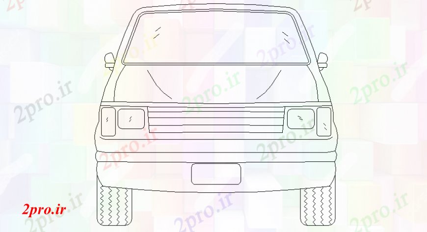 دانلود نقشه بلوک وسایل نقلیه SUV سمت مدل   نما (کد109246)