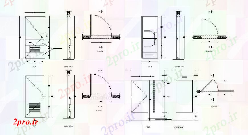 دانلود نقشه جزئیات طراحی در و پنجره  نما درب خانه های کوچک و نصب و راه اندازی جزئیات (کد109278)