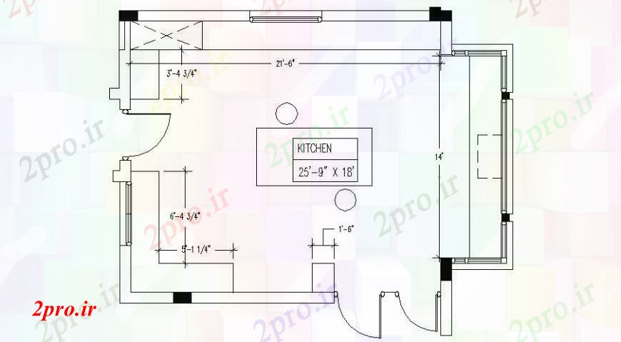 دانلود نقشه آشپزخانه بالای آشپزخانه طرحی  جزئیات طرحی با ابعاد  (کد109290)