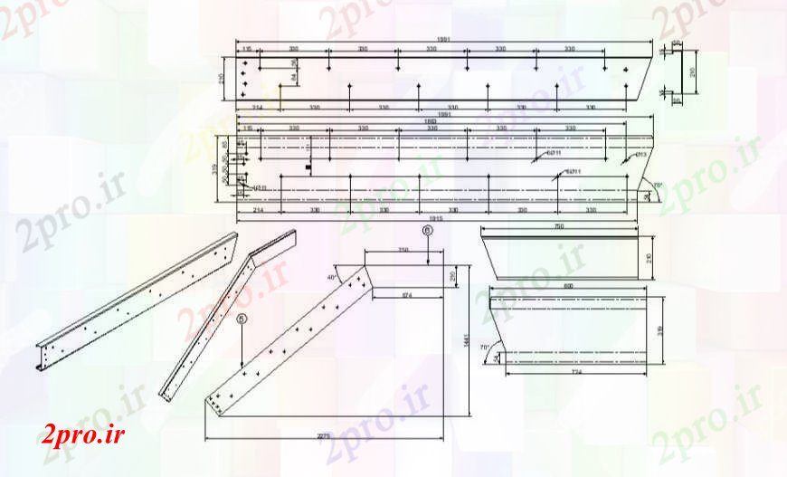 دانلود نقشه طراحی جزئیات ساختار زاویه بلوک مقطعی   اتوکد (کد109324)