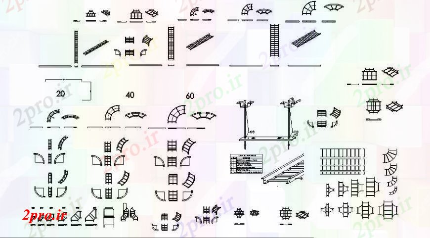 دانلود نقشه بلوک ، آرام ، نماد راه پله های متعدد دو بعدی  نما بلوک  (کد109331)