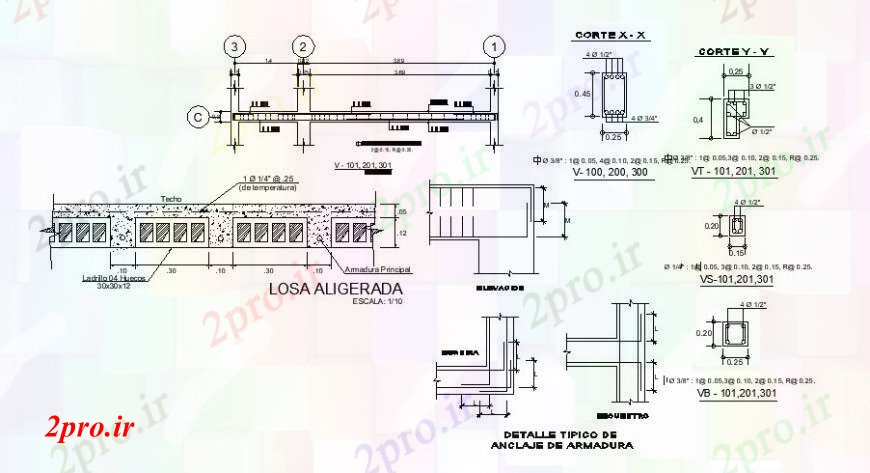 دانلود نقشه طراحی جزئیات ساختار بتن بخش بلوک دیوار و ساخت و ساز جزئیات (کد109339)