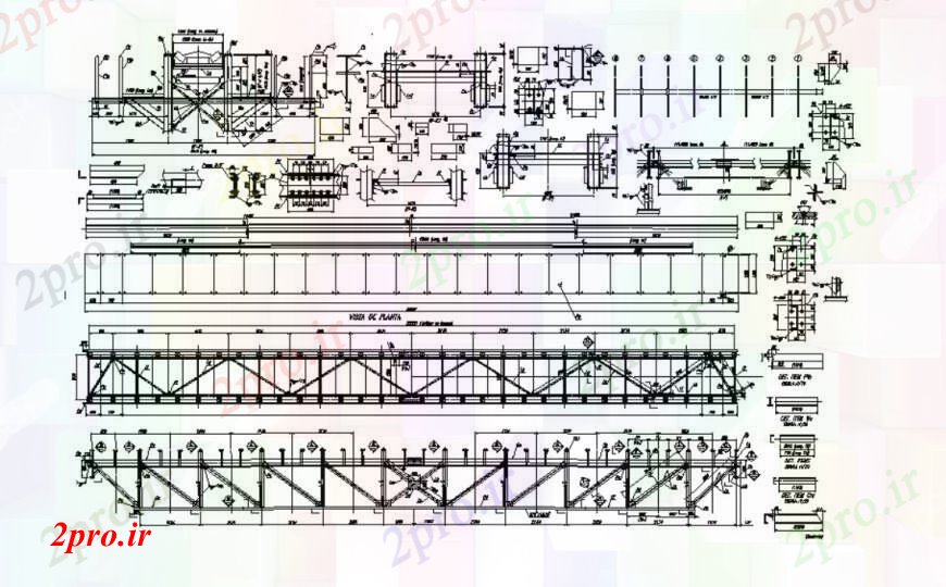 دانلود نقشه جزئیات ساخت پل ساخت و ساز پل جزئیات ساختاری دو بعدی   (کد109356)