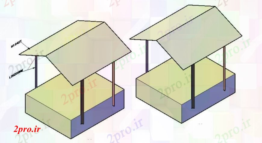 دانلود نقشه جزئیات ساخت و ساز ساختار سایه طراحی جزئیاتتریدی  (کد109397)