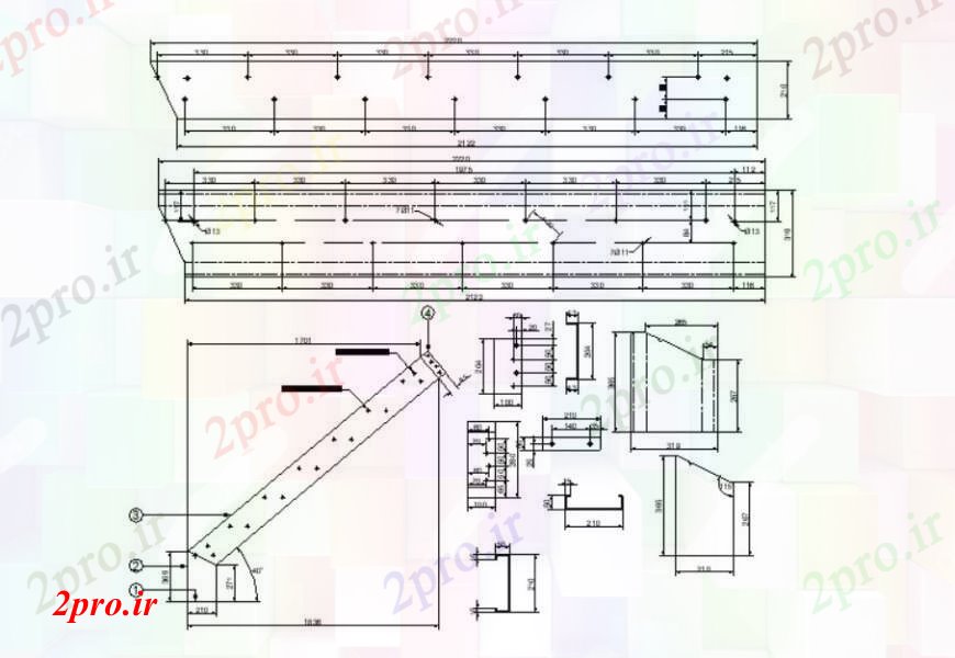 دانلود نقشه جزئیات ساخت و ساز واحد ساخت و ساز  دو بعدی  مسدود جزئیات  اتوکد (کد109408)