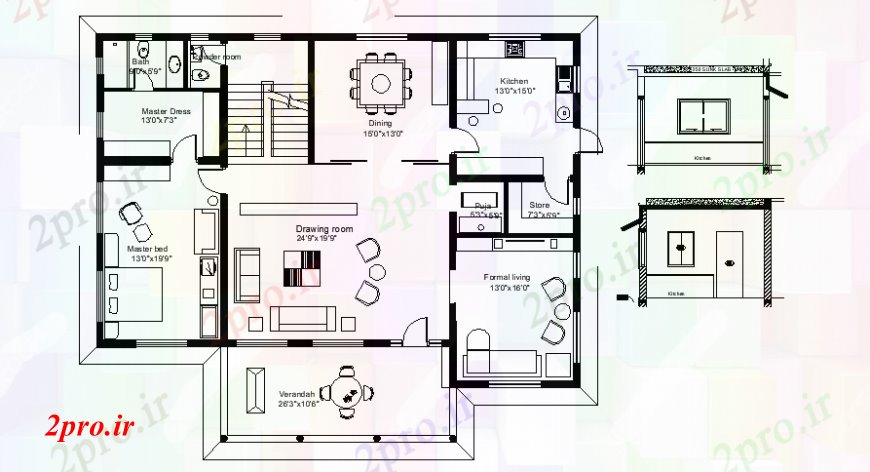 دانلود نقشه مسکونی  ، ویلایی ، آپارتمان  طراحی جزئیات از دو بعدی  طرحی خانه   اتوکد (کد109433)