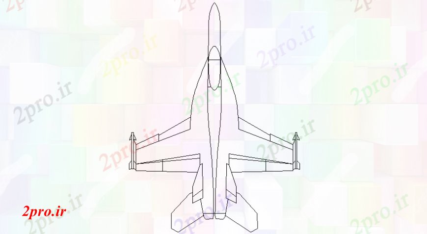 دانلود نقشه بلوک وسایل نقلیه طراحی هواپیمای جت  دو بعدی  از بلوک های حمل و نقل  (کد109451)