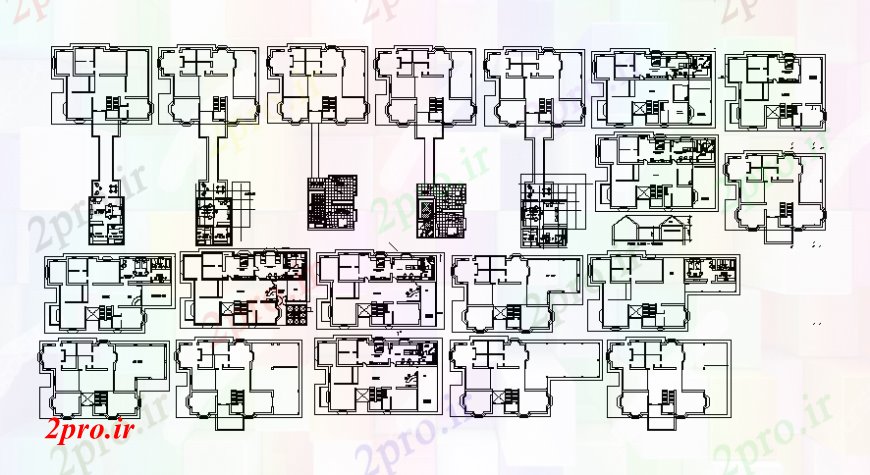 دانلود نقشه مسکونی  ، ویلایی ، آپارتمان  خانه آپارتمان   زندگی سایبان کف  دو بعدی    (کد109464)