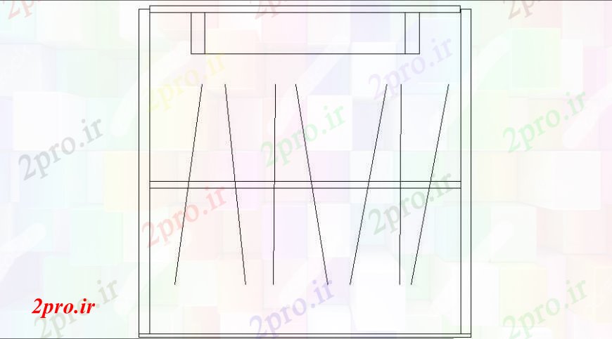 دانلود نقشه بلوک مبلمان کمد لباس معمولی نما آویز  (کد109472)