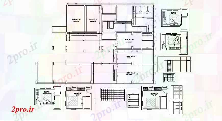 دانلود نقشه حمام مستر اتاق های خواب طراحی، مبلمان و داخلی جزئیات (کد109488)