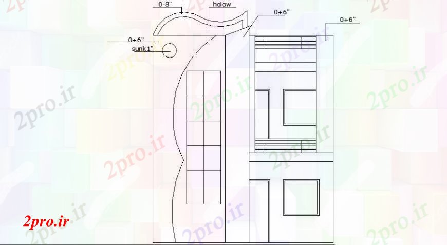 دانلود نقشه مسکونی  ، ویلایی ، آپارتمان  دو طبقه خانه مقابل نما  (کد109537)