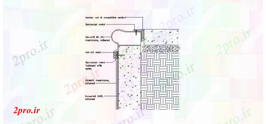 دانلود نقشه طراحی جزئیات ساختار مقاومت در برابر آب بلوک دیوار ساختار سازنده جزئیات (کد109549)