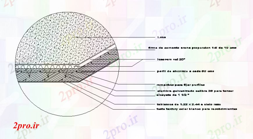 دانلود نقشه جزئیات ساخت و ساز تراس  جزئیات سقف (کد109572)