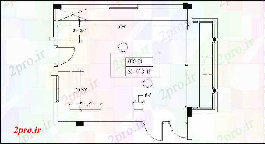 دانلود نقشه آشپزخانه آشپزخانه بلوک  مدل جزئیات (کد109577)