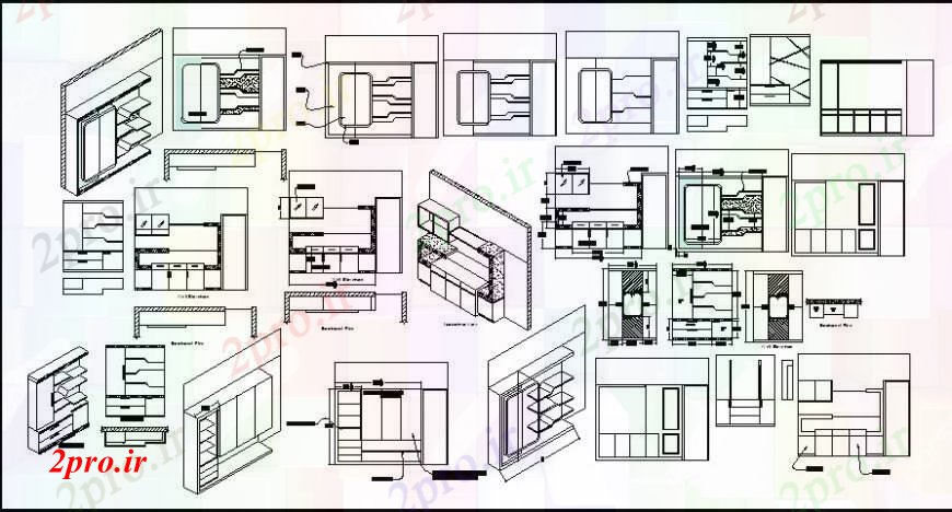 دانلود نقشه آشپزخانه آشپزخانه تریدی  طراحی (کد109583)