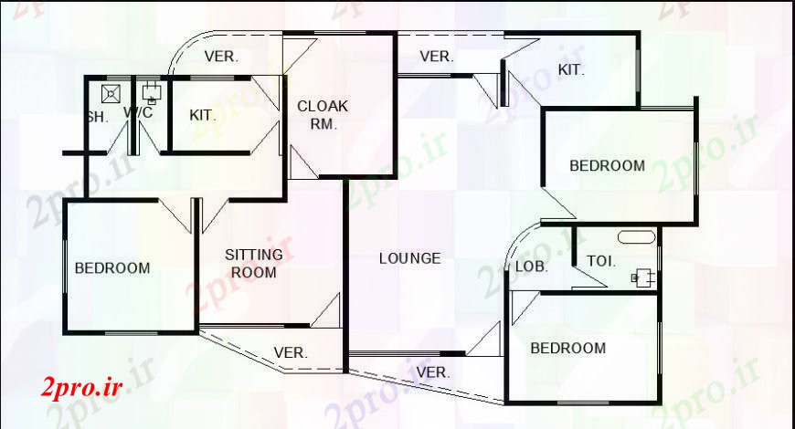 دانلود نقشه مسکونی  ، ویلایی ، آپارتمان  فاصله مفهوم جزئیات خانه (کد109591)