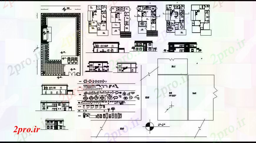 دانلود نقشه مسکونی  ، ویلایی ، آپارتمان  نما از جزئیات ویلا مدرن (کد109593)