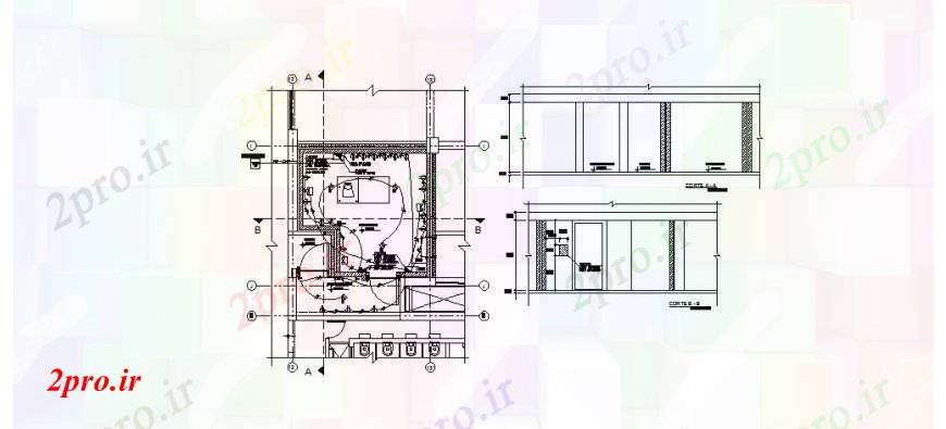 دانلود نقشه ساختمان اداری - تجاری - صنعتی بخش کابین اداری و نصب و راه اندازی الکتریکی جزئیات (کد109596)