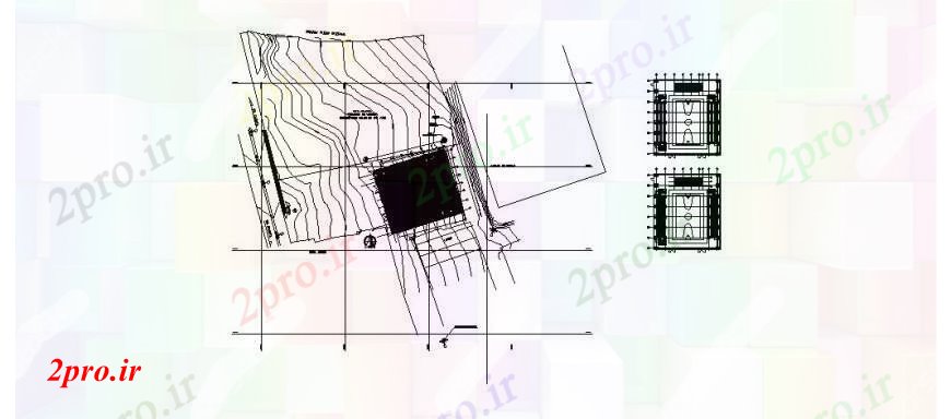 دانلود نقشه ورزشگاه ، سالن ورزش ، باشگاه مرکز ورزش و طرحی زمین و محوطه سازی ساختار جزئیات 40 در 45 متر (کد109602)