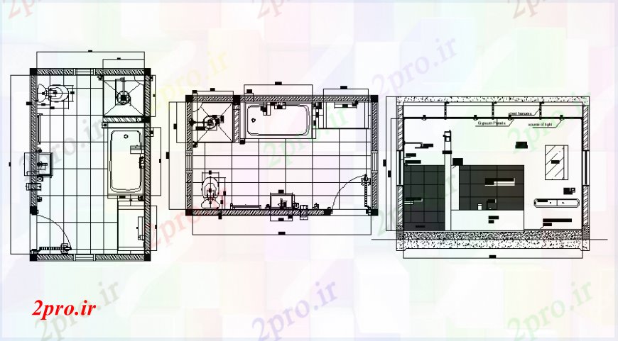 دانلود نقشه حمام مستر طراحی معماری حمام (کد109613)